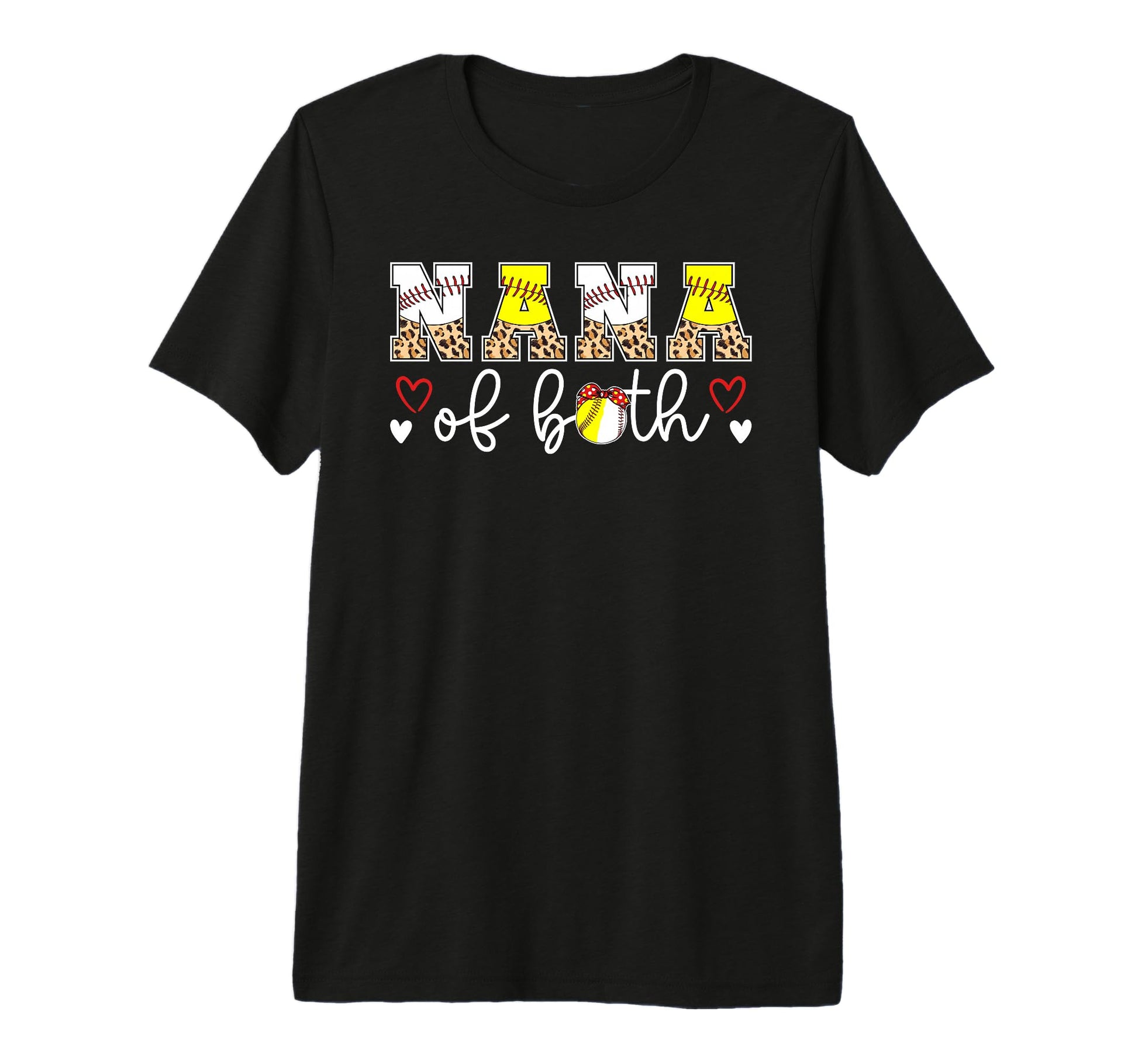 Nana Both Leopard Baseball Softball Nana T-Shirt - Unique Graphic Unisex - T-Shirt, Sweatshirt, Hoodie