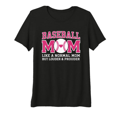Womens Baseball Mom Like Normal Mom T-Shirt - Custom Art Print for Adults - T-Shirt, Sweatshirt, Hoodie