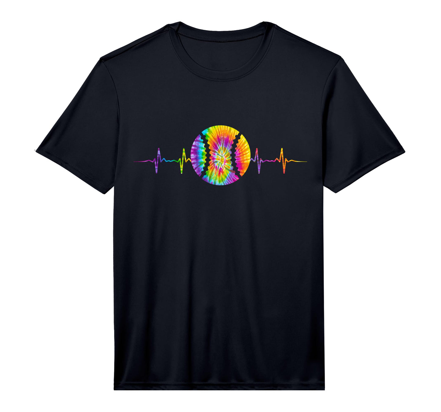 Baseball Heartbeat Tie Dye Little T-Shirt - Trendy Graphic Unisex - T-Shirt, Sweatshirt, Hoodie