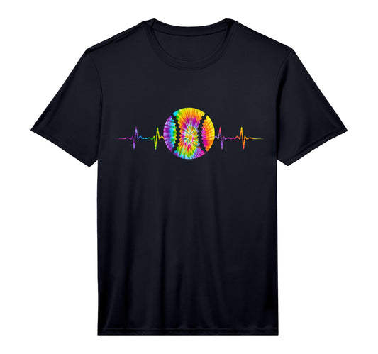 Baseball Heartbeat Tie Dye Little T-Shirt - Trendy Graphic Unisex - T-Shirt, Sweatshirt, Hoodie