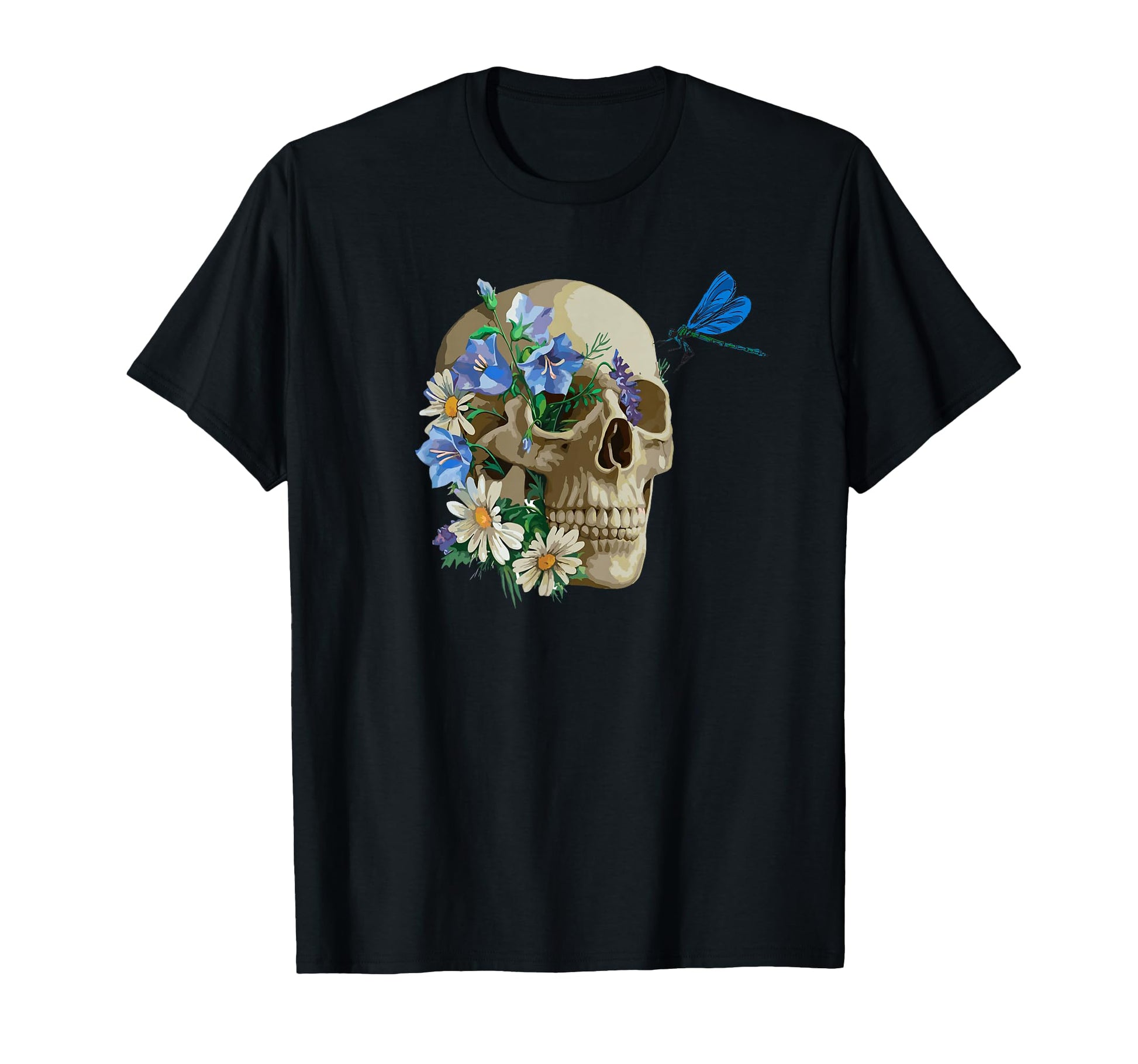Flower Skull Aesthetic Edgy T-Shirt - Aesthetic Graphic for Adults - T-Shirt, Sweatshirt, Hoodie
