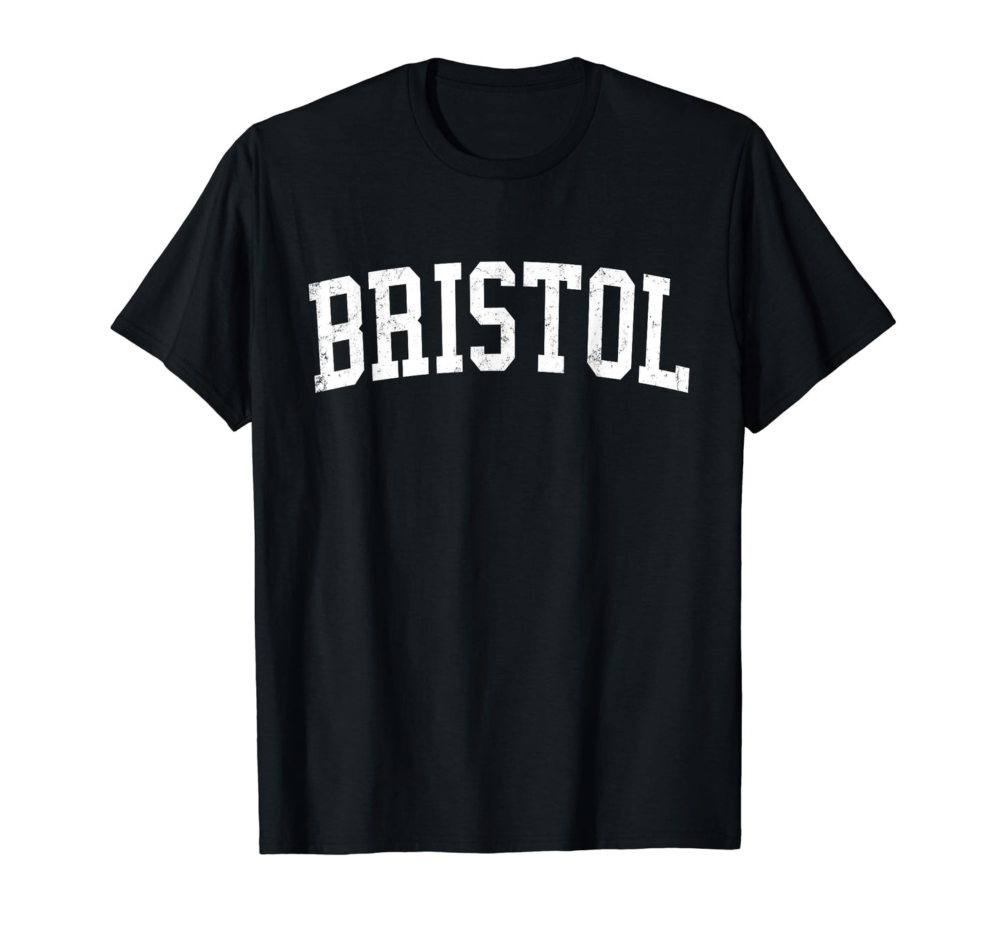 Bristol Tn Distressed White Varsity T-Shirt - Fun Novelty Design Unisex - T-Shirt, Sweatshirt, Hoodie