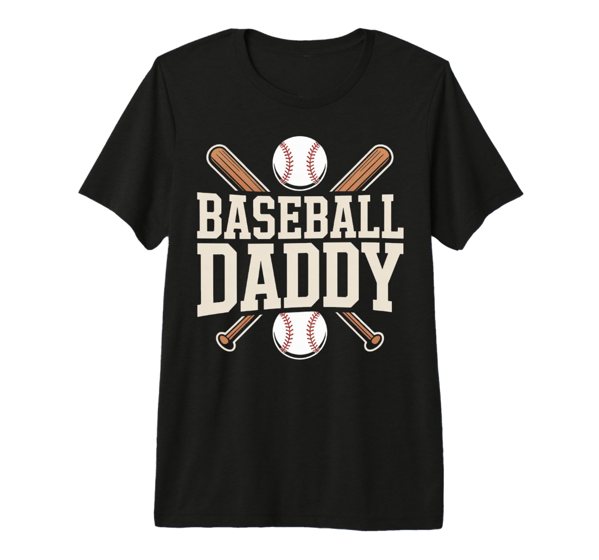 Father Dad Mens Baseball Daddy Tri T-Shirt - Custom Art Print Men Women - T-Shirt, Sweatshirt, Hoodie
