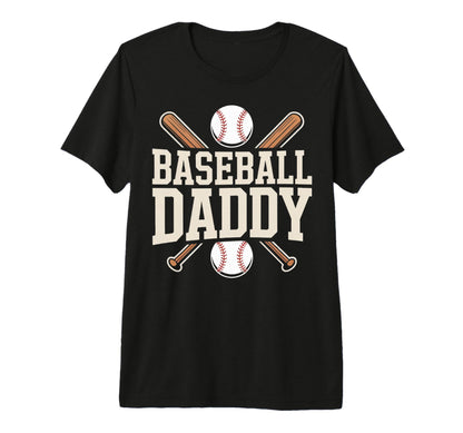 Father Dad Mens Baseball Daddy Tri T-Shirt - Custom Art Print Men Women - T-Shirt, Sweatshirt, Hoodie