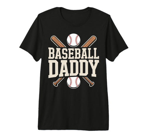 Father Dad Mens Baseball Daddy Tri T-Shirt - Custom Art Print Men Women - T-Shirt, Sweatshirt, Hoodie