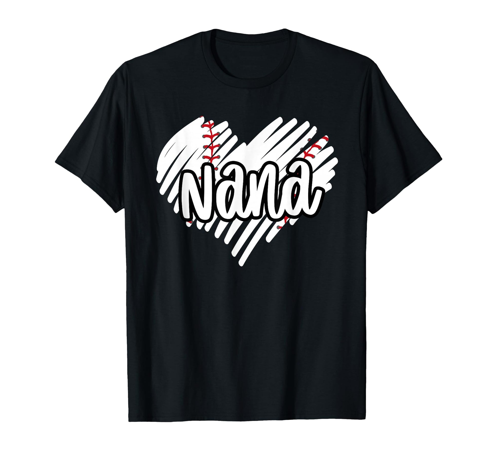 Baseball Nana Heart Sports Game Day T-Shirt - Trendy Graphic for Adults - T-Shirt, Sweatshirt, Hoodie
