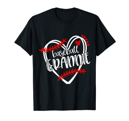 Baseball Grannie Distressed Heart T-Shirt - Custom Art Print for Adults - T-Shirt, Sweatshirt, Hoodie