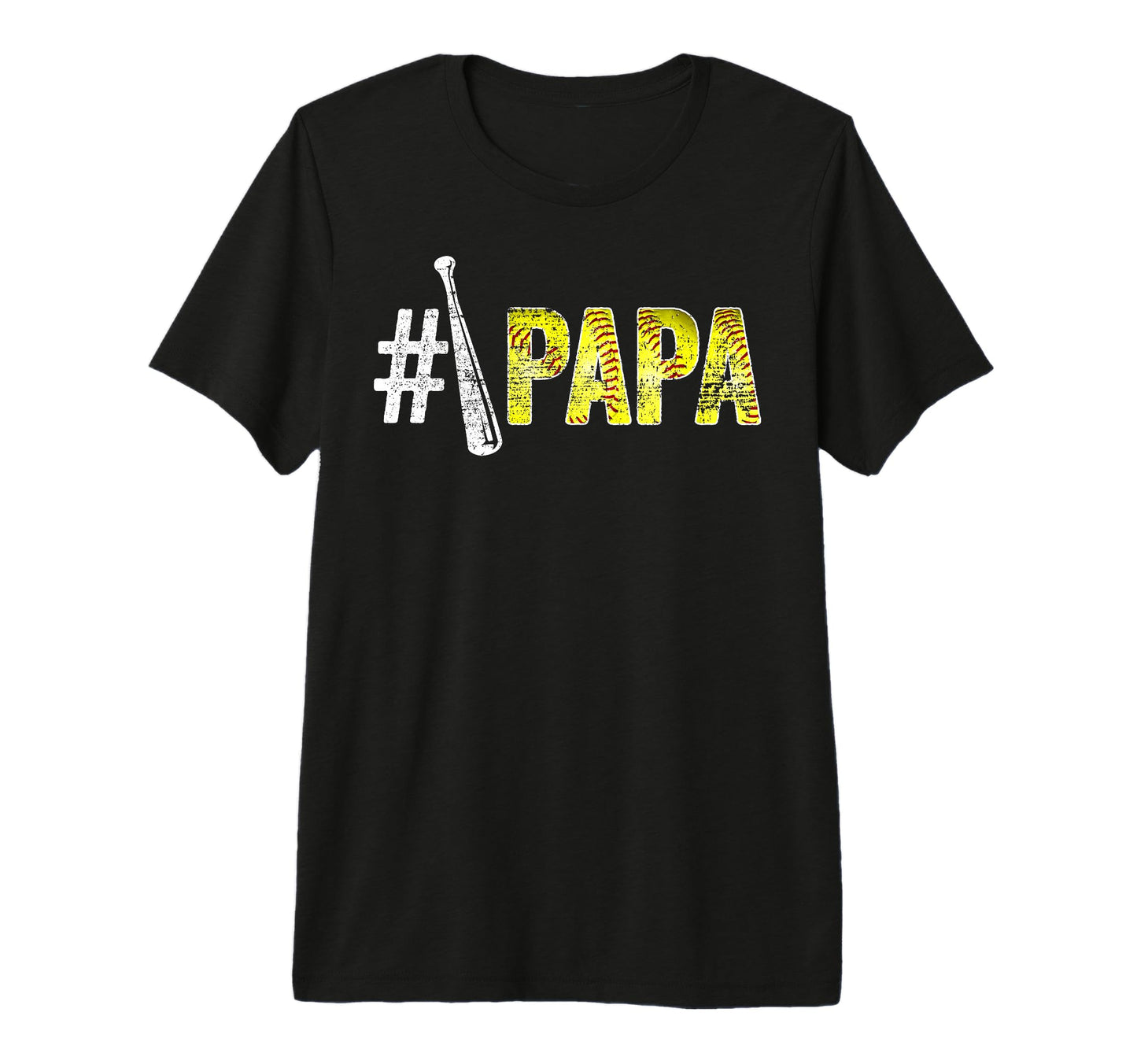 Number One Softball Papa Fathers Day T-Shirt - Novelty Apparel Unisex - T-Shirt, Sweatshirt, Hoodie