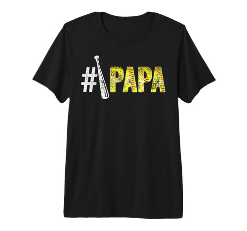 Number One Softball Papa Fathers Day T-Shirt - Novelty Apparel Unisex - T-Shirt, Sweatshirt, Hoodie