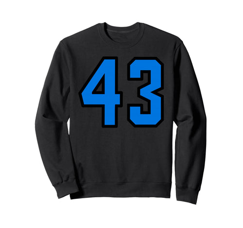 Blue Black Sport Team Number 43 Sweatshirt - Unique Graphic Men Women - T-Shirt, Sweatshirt, Hoodie