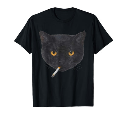 Smoking Cat Y2K Black Cat 90S T-Shirt - Fun Novelty Design for Adults - T-Shirt, Sweatshirt, Hoodie