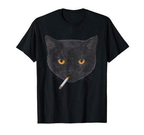 Smoking Cat Y2K Black Cat 90S T-Shirt - Fun Novelty Design for Adults - T-Shirt, Sweatshirt, Hoodie