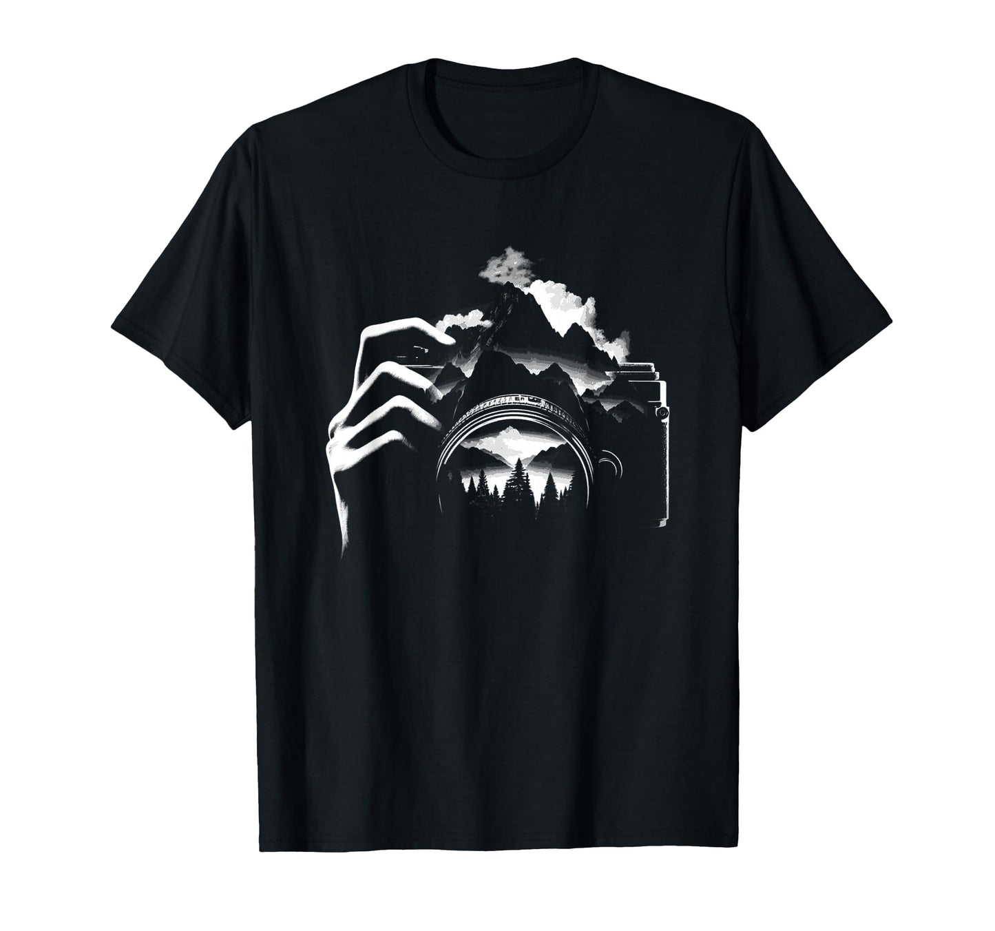 Camera Forest Illustration Nature T-Shirt - Novelty Apparel Unisex - T-Shirt, Sweatshirt, Hoodie