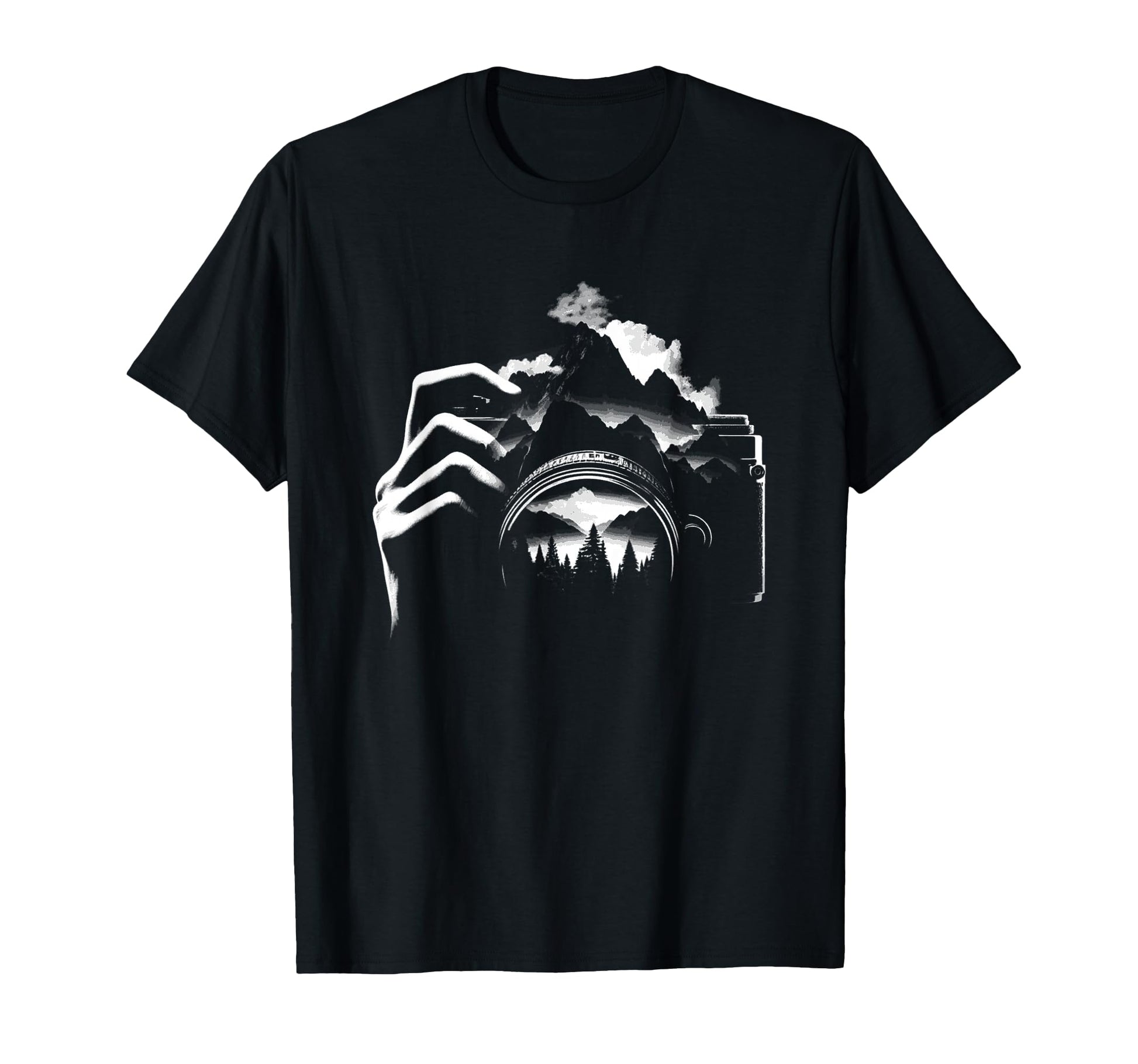 Camera Forest Illustration Nature T-Shirt - Novelty Apparel Unisex - T-Shirt, Sweatshirt, Hoodie