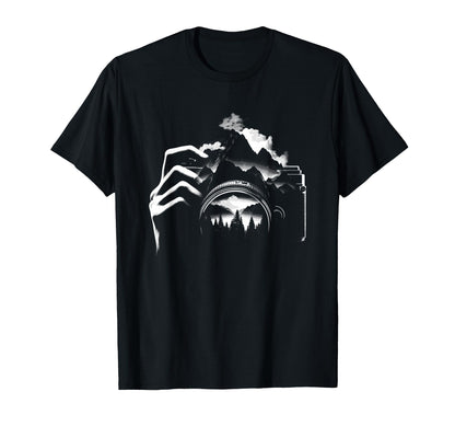 Camera Forest Illustration Nature T-Shirt - Novelty Apparel Unisex - T-Shirt, Sweatshirt, Hoodie