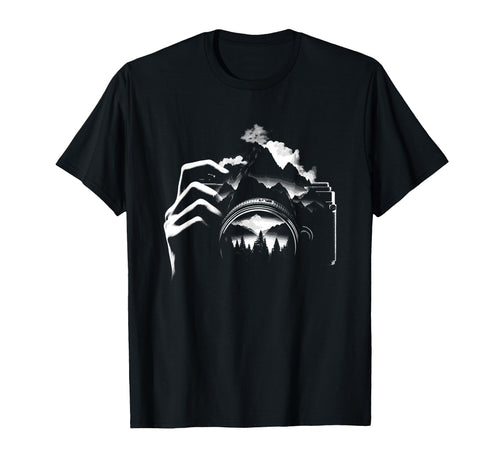 Camera Forest Illustration Nature T-Shirt - Novelty Apparel Unisex - T-Shirt, Sweatshirt, Hoodie