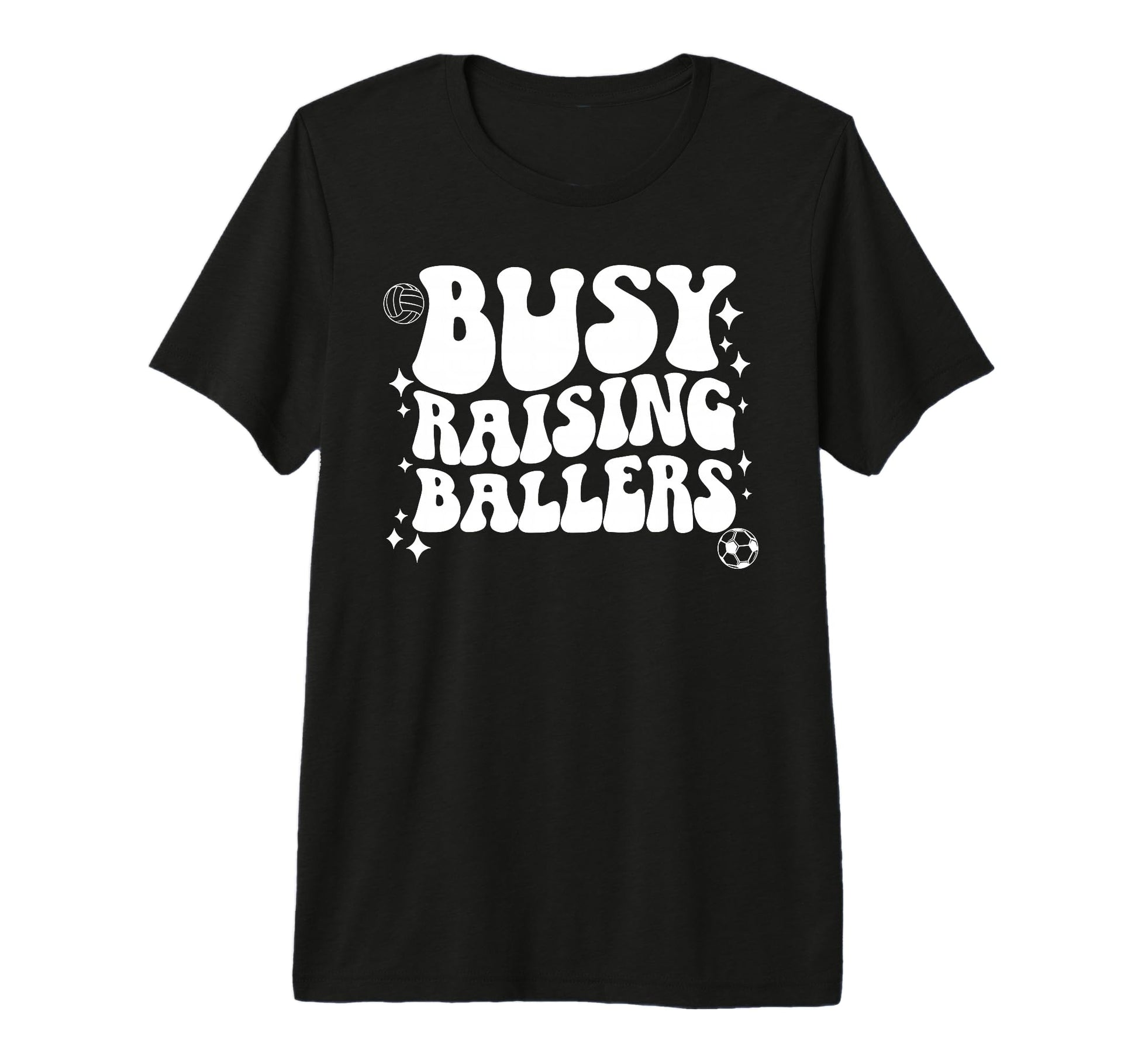 Busy Raising Ballers Soccer Volleyball T-Shirt - Minimalist Print Unisex - T-Shirt, Sweatshirt, Hoodie