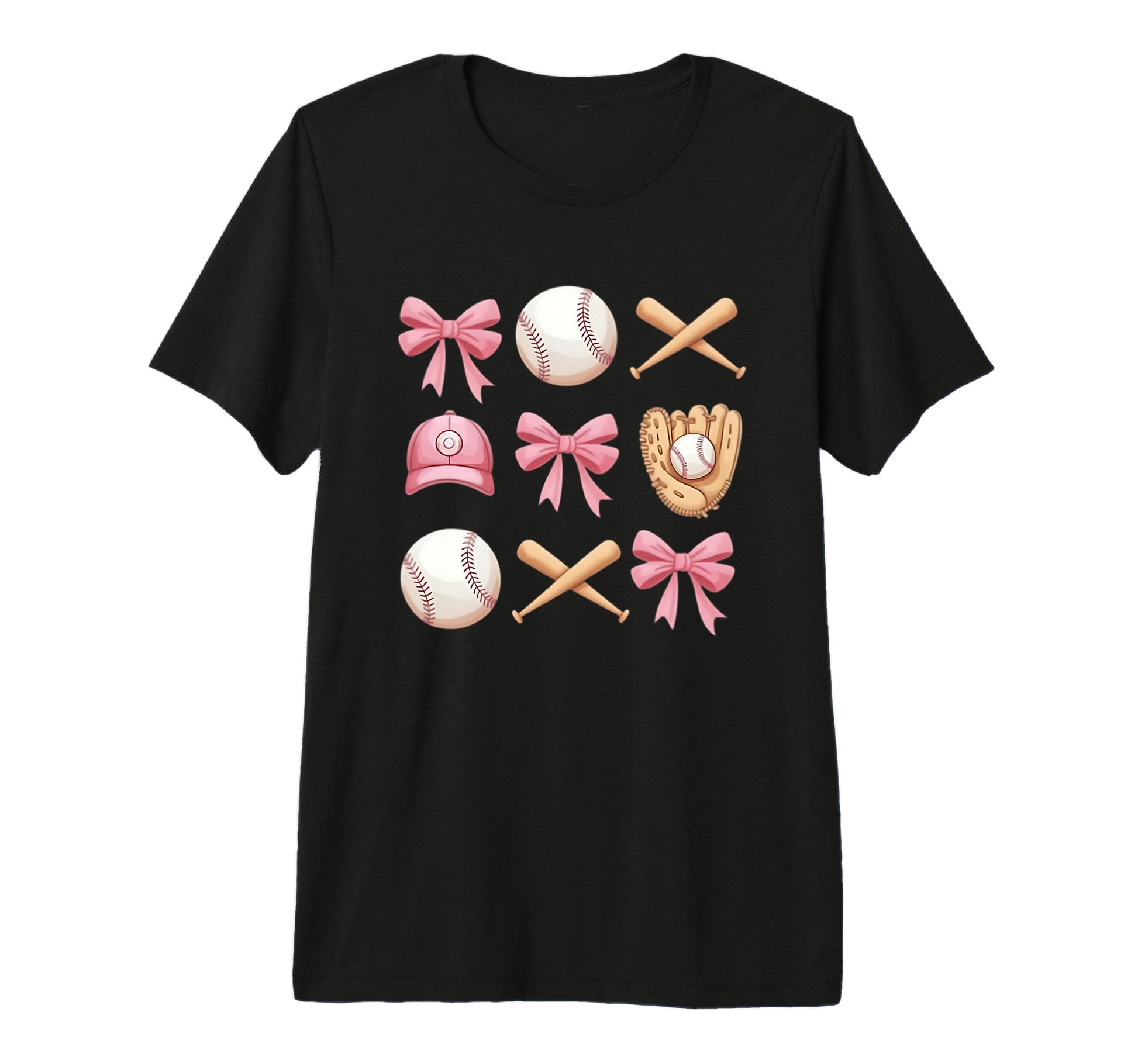 Baseball Coquette Bow Mom Sister Tri T-Shirt - Custom Art Print for Adults - T-Shirt, Sweatshirt, Hoodie