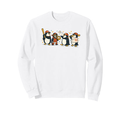 Penguin Baseball Mom School Club Team Sweatshirt - Aesthetic Graphic Unisex - T-Shirt, Sweatshirt, Hoodie