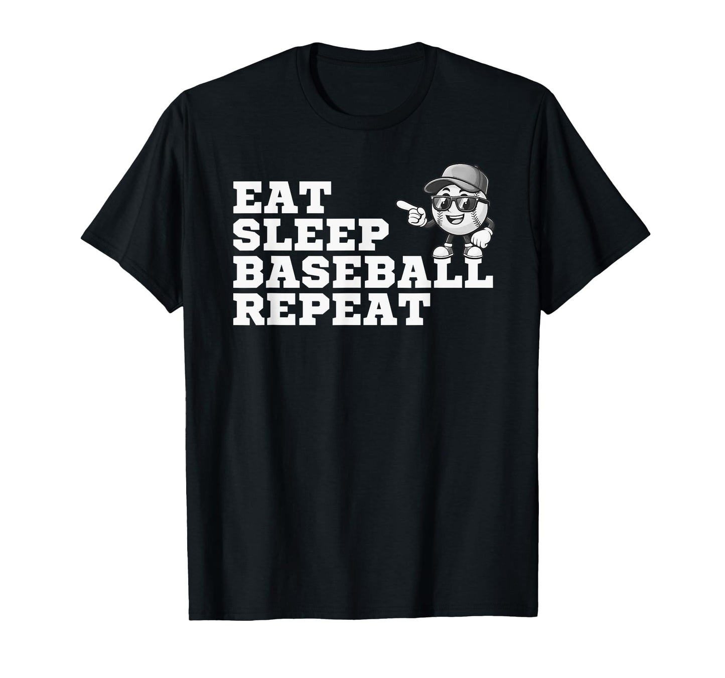 Eat Sleep Baseball Repeat Funny Parents T-Shirt - Unique Graphic Unisex - T-Shirt, Sweatshirt, Hoodie