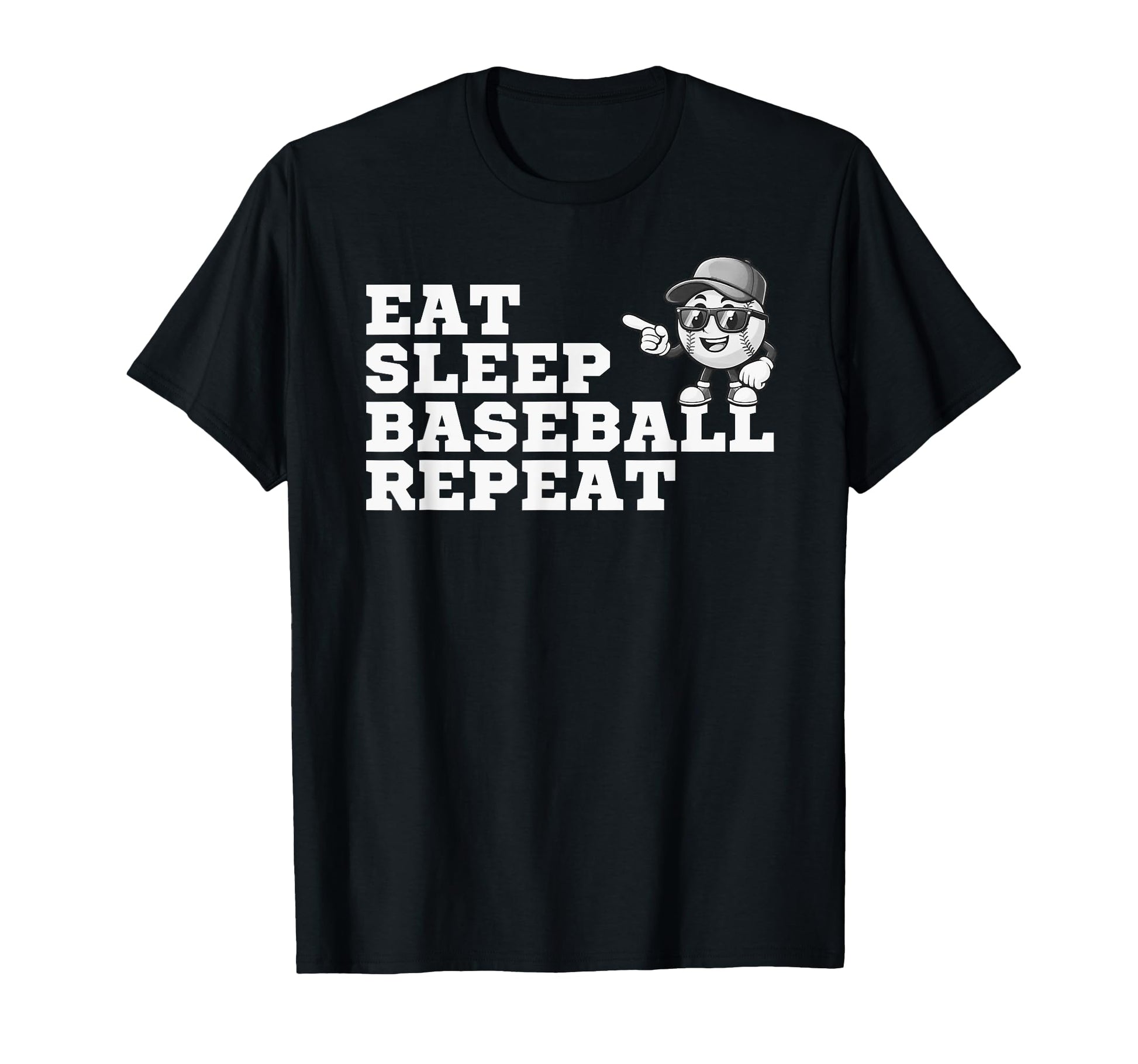 Eat Sleep Baseball Repeat Funny Parents T-Shirt - Unique Graphic Unisex - T-Shirt, Sweatshirt, Hoodie