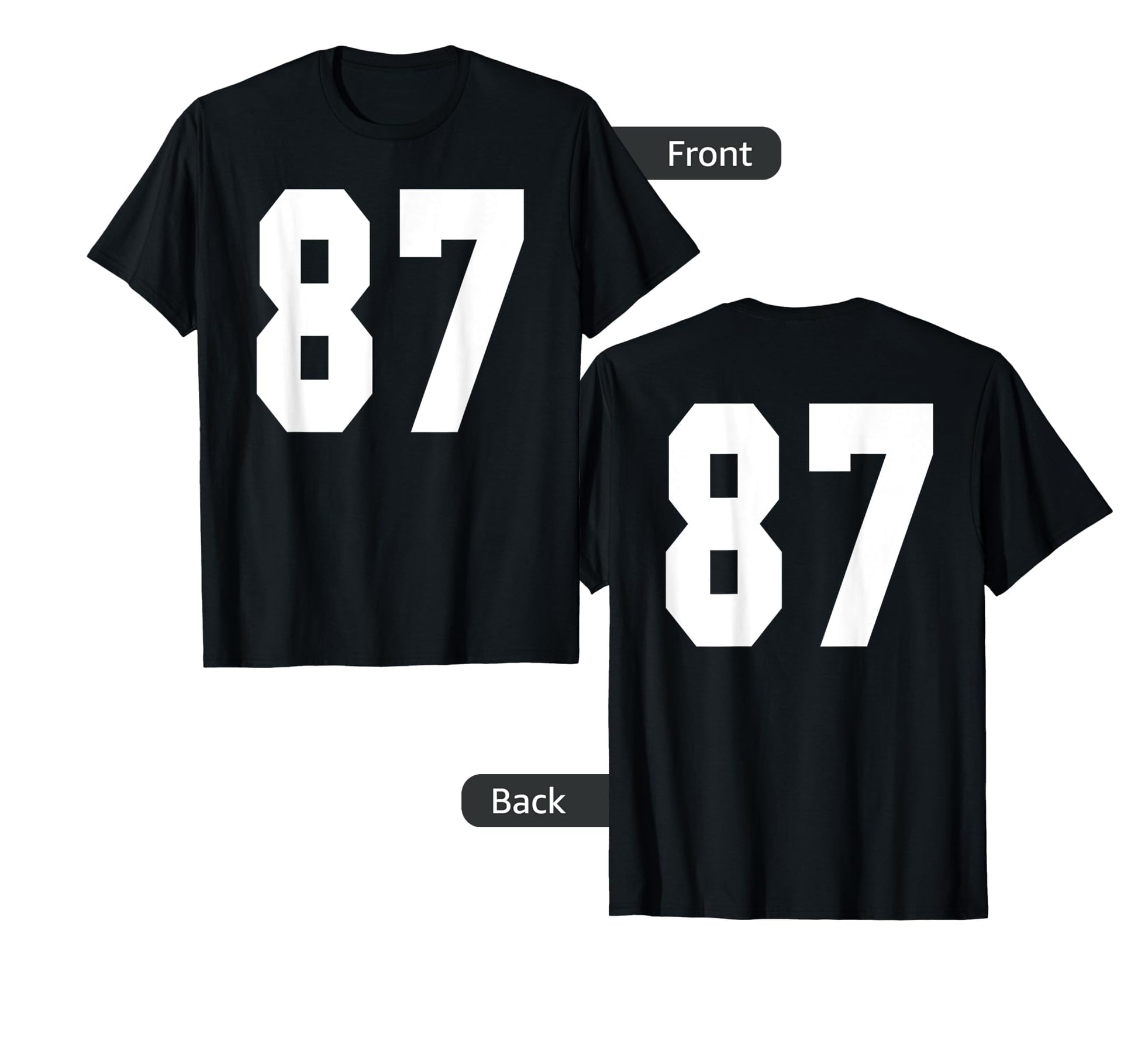 87 Team Sports Jersey Front Back T-Shirt - Fun Novelty Design for Adults - T-Shirt, Sweatshirt, Hoodie