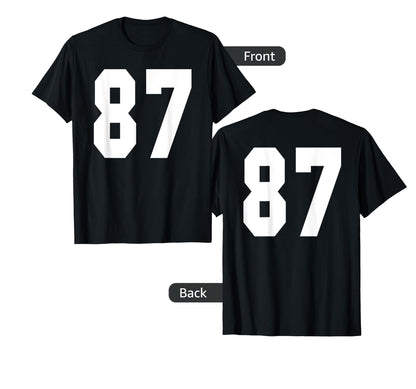 87 Team Sports Jersey Front Back T-Shirt - Fun Novelty Design for Adults - T-Shirt, Sweatshirt, Hoodie