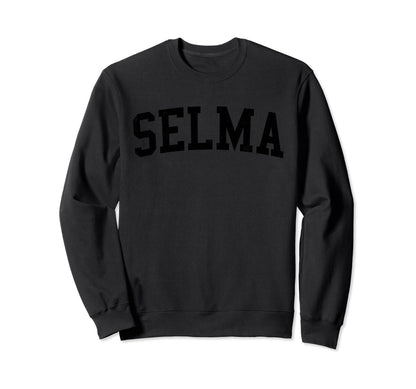 Selma Ca Distressed Black Varsity Sweatshirt - Graphic Print for Adults - T-Shirt, Sweatshirt, Hoodie