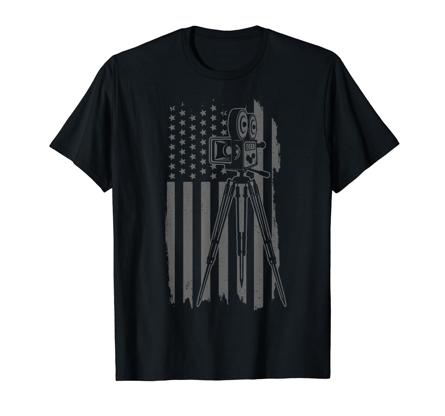 Film Camera Us Flag Movie Director T-Shirt - Fun Novelty Design Men Women - T-Shirt, Sweatshirt, Hoodie