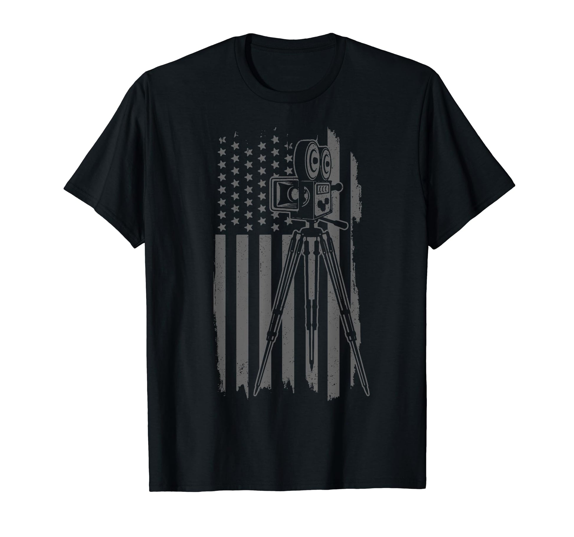 Film Camera Us Flag Movie Director T-Shirt - Fun Novelty Design Men Women - T-Shirt, Sweatshirt, Hoodie