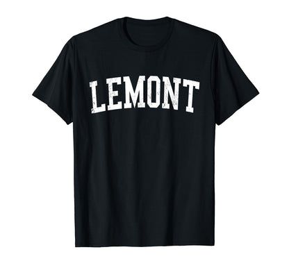 Lemont Il Distressed White Varsity T-Shirt - Novelty Apparel Men Women - T-Shirt, Sweatshirt, Hoodie