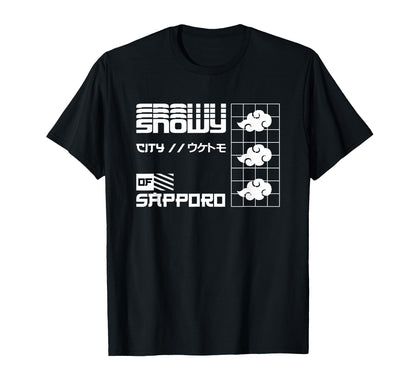 Sapporo Snowy City Japan Anime Aesthetic T-Shirt - Streetwear Style Unisex - T-Shirt, Sweatshirt, Hoodie