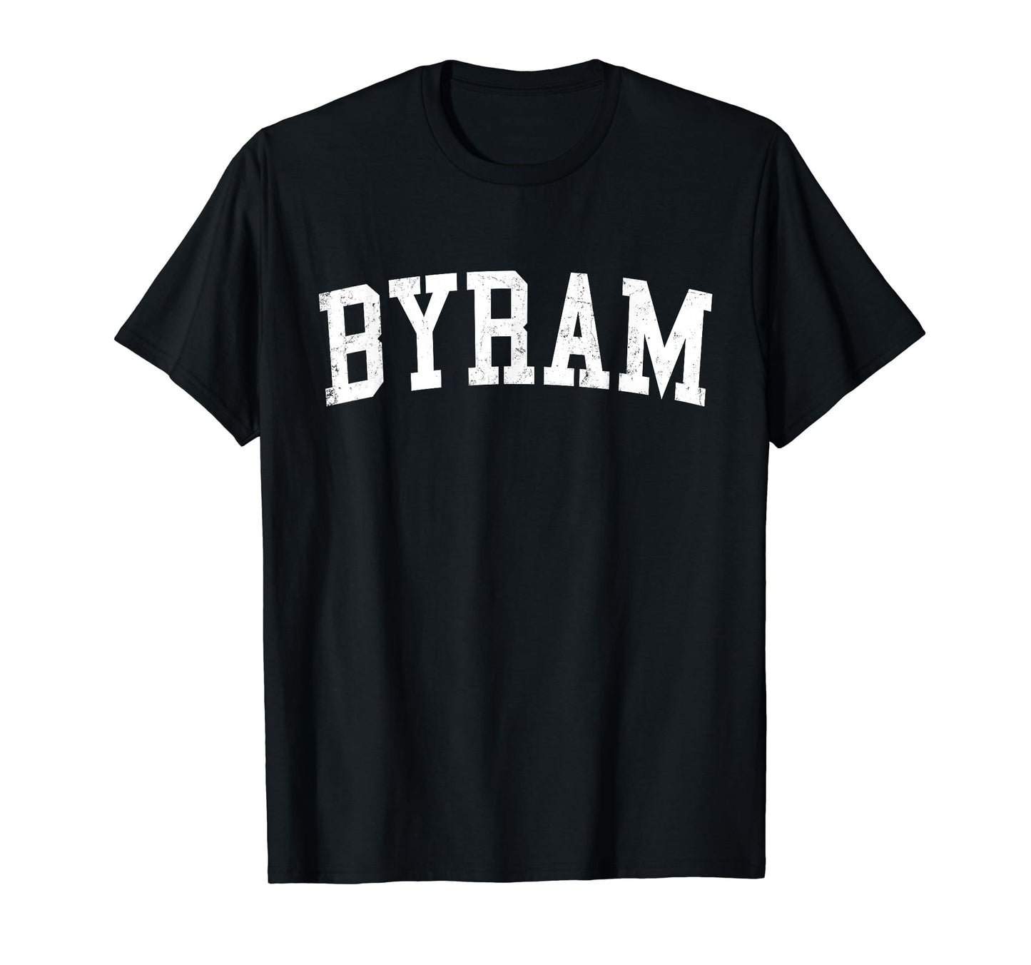 Byram Ms Distressed White Varsity T-Shirt - Trendy Graphic Men Women - T-Shirt, Sweatshirt, Hoodie