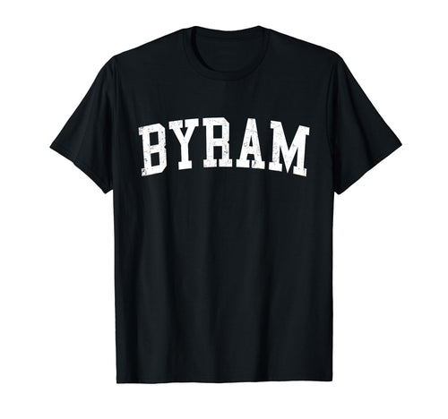 Byram Ms Distressed White Varsity T-Shirt - Trendy Graphic Men Women - T-Shirt, Sweatshirt, Hoodie