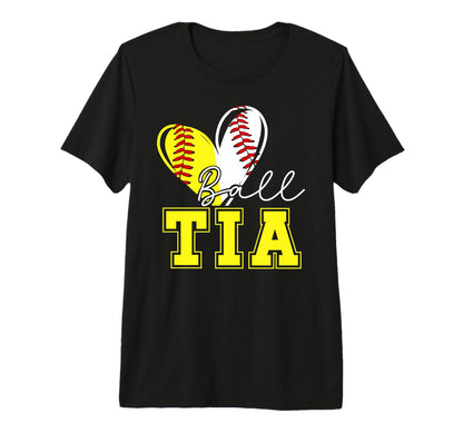 Ball Tia Heart Softball Baseball Tia T-Shirt - Unique Graphic for Adults - T-Shirt, Sweatshirt, Hoodie