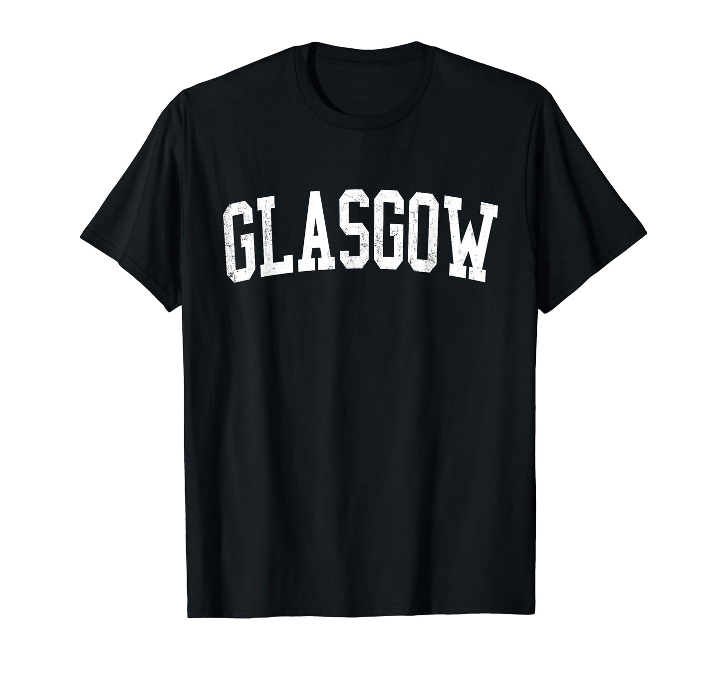 Glasgow De Distressed White Varsity T-Shirt - Streetwear Style Unisex - T-Shirt, Sweatshirt, Hoodie
