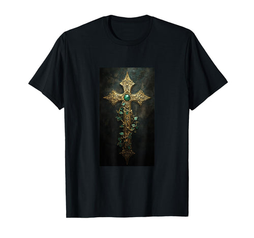Gothic Cross Grunge Aesthetic Y2K T-Shirt - Minimalist Print for Adults - T-Shirt, Sweatshirt, Hoodie