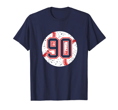Baseball Number 90 Mom Show Support T-Shirt - Casual Everyday Wear Unisex - T-Shirt, Sweatshirt, Hoodie