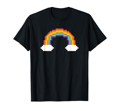80S Pixel Rainbow T-Shirt - Unique Graphic Men Women - T-Shirt, Sweatshirt, Hoodie