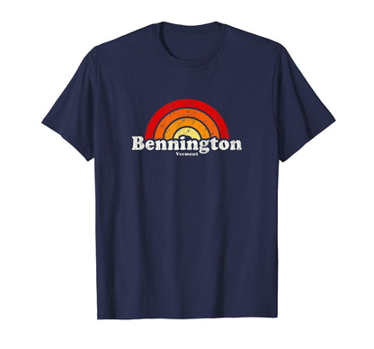 Bennington Vermont Vt 70S Rainbow T-Shirt - Custom Art Print Unisex - T-Shirt, Sweatshirt, Hoodie