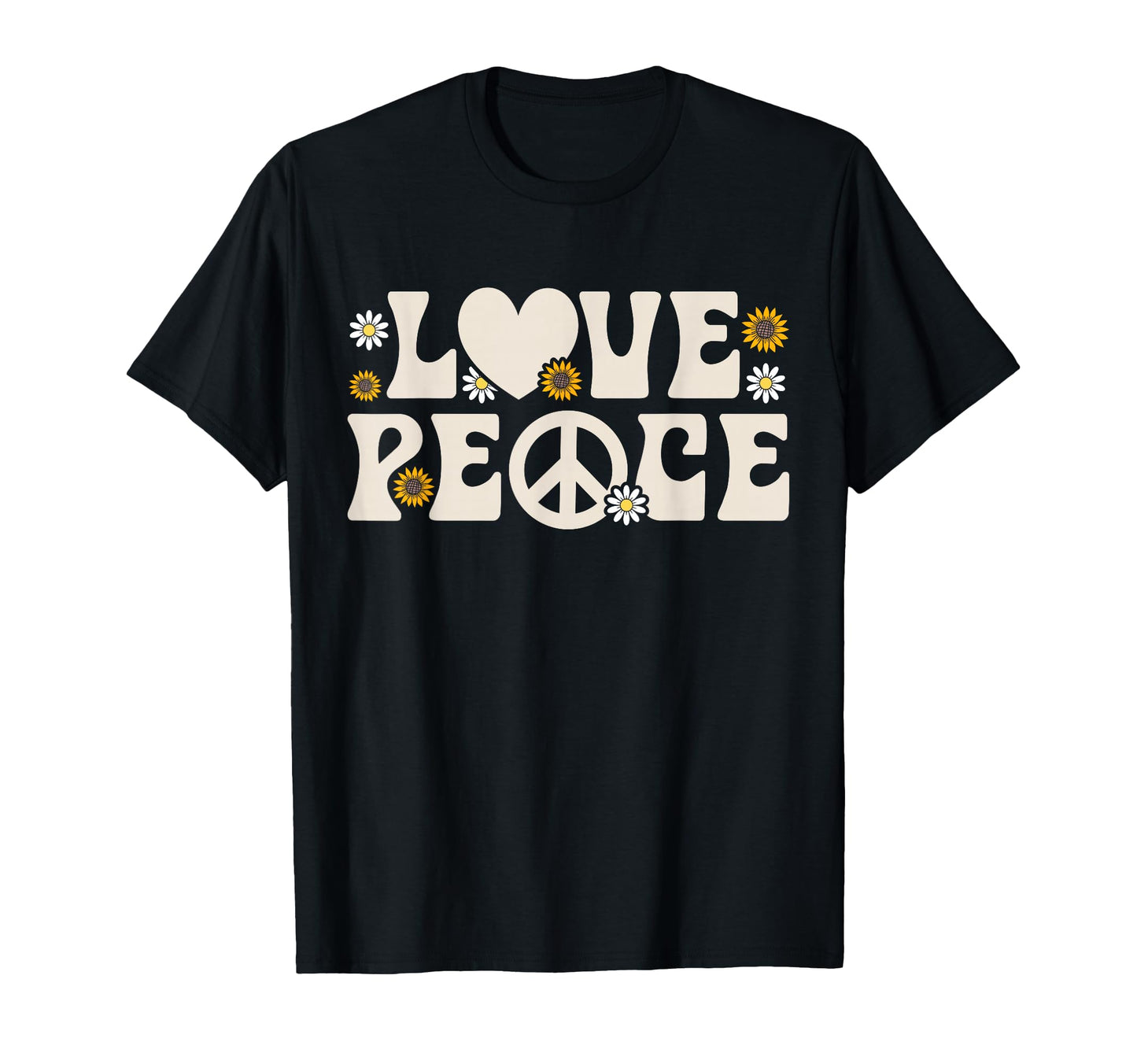 Hippie Love Peace 70S Daisy T-Shirt - Streetwear Style for Adults - T-Shirt, Sweatshirt, Hoodie