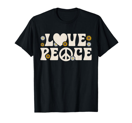 Hippie Love Peace 70S Daisy T-Shirt - Streetwear Style for Adults - T-Shirt, Sweatshirt, Hoodie