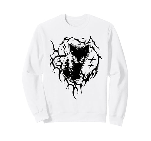 Y2K Cat Emo Goth 90S 2000S Grunge Sweatshirt - Custom Art Print for Adults - T-Shirt, Sweatshirt, Hoodie