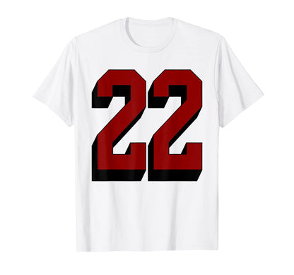 22 Number 22 Varsity Fan Sports Team T-Shirt - Novelty Apparel for Adults - T-Shirt, Sweatshirt, Hoodie