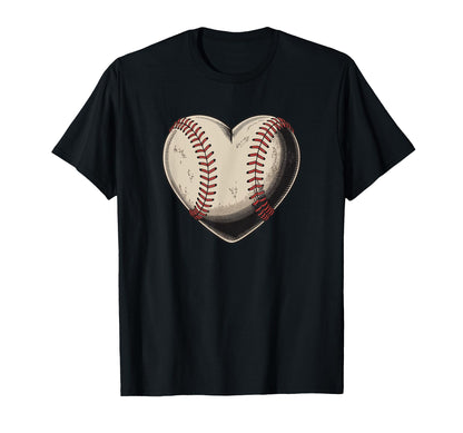 Heart Baseball Lover Softball Mom T-Shirt - Aesthetic Graphic for Adults - T-Shirt, Sweatshirt, Hoodie