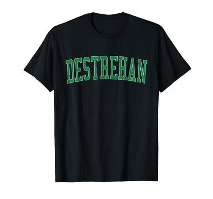 Destrehan La Distressed Green Varsity T-Shirt - Aesthetic Graphic Men Women - T-Shirt, Sweatshirt, Hoodie