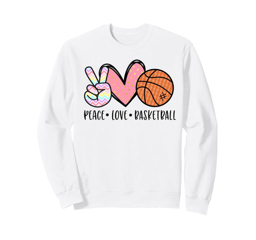 Peace Love Basketball Heart Teens Sweatshirt - Custom Art Print Unisex - T-Shirt, Sweatshirt, Hoodie