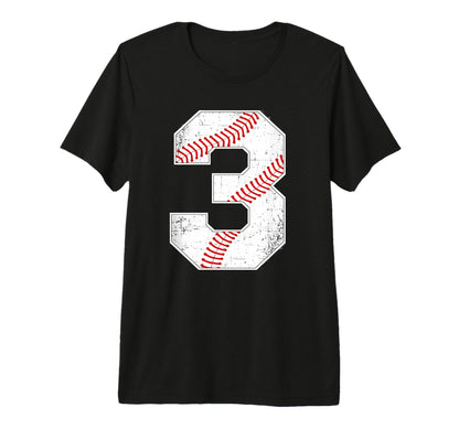 Baseball Fan Number 3 Sports Jersey T-Shirt - Fun Novelty Design Unisex - T-Shirt, Sweatshirt, Hoodie