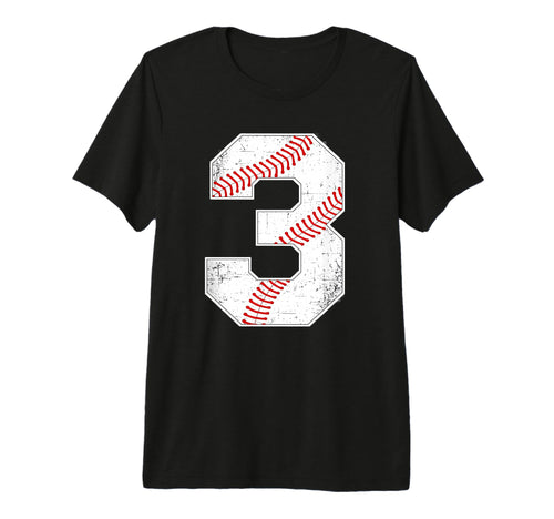 Baseball Fan Number 3 Sports Jersey T-Shirt - Fun Novelty Design Unisex - T-Shirt, Sweatshirt, Hoodie