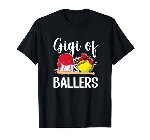 Gigi Ballers Leopard Softball T-Shirt - Aesthetic Graphic Men Women - T-Shirt, Sweatshirt, Hoodie